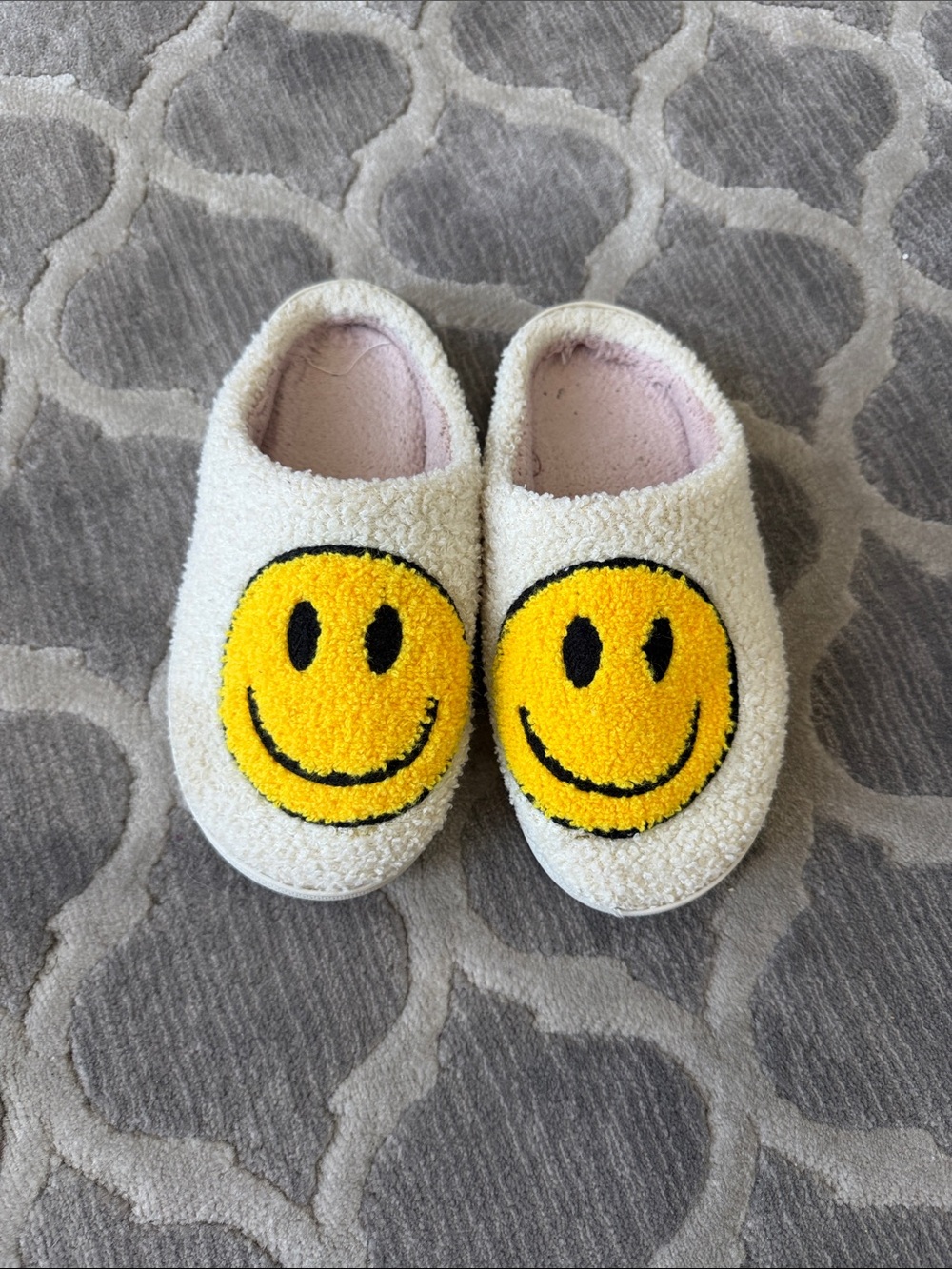 Kids Cream Smiley Face One-Piece Footies